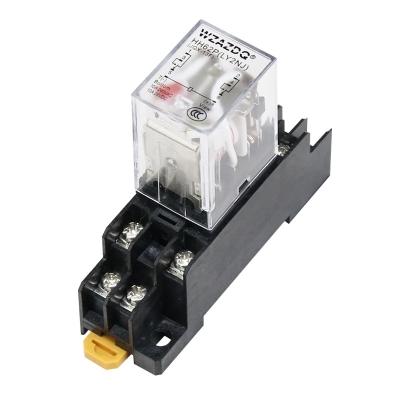 China HH62P DC12VDC24V AC380V small sealed intermediate relay with WZAZDQ base for sale