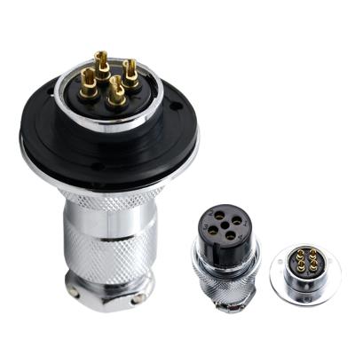 China Automotive Aviation Plug And Socket DF25 GX25 2.3.4.5 .6.7.8.9.10.12 Core With Flange Opening 25MM for sale