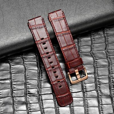 China Brown Black Genuine Leather Watch Bands For Huawei B6 Talkband Belt B3 16mm Crocodile Leather Watch Strap High-end Calf Print Leather Strap for sale