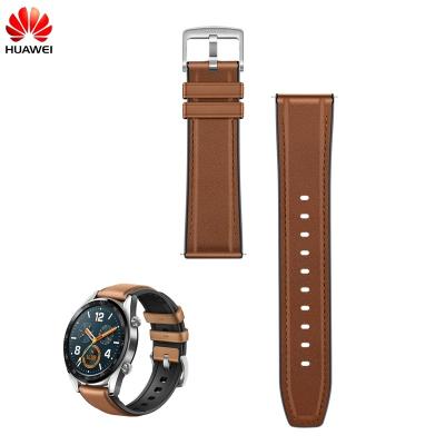 China Genuine Leather and Silicon Shape 22mm Silicon Leather Strap For Watch Band Strap GT3 Watch GT2 Pro 3 Watchband Huawei GT2 Pro for sale