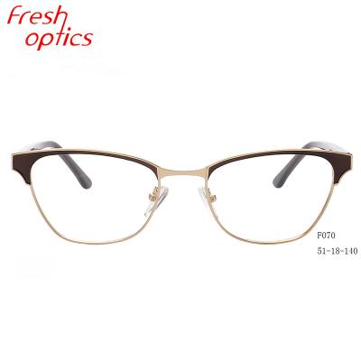 China Fashionable Hot Sale Stainless Steel Optical Frames Ready Stock Glasses for sale