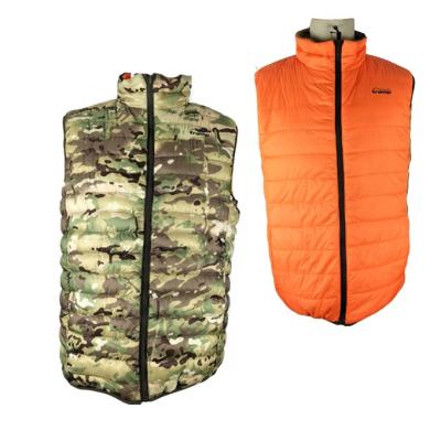 China TWO SIDED QUICK DRY OUTDOOR REVERSIBLE COTTON PADDED WARM WINTER CAMO VEST WINDPROOF VEST for sale