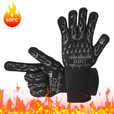 China 1472 Black Dotted Heat Resistant Heat Proof Double F Silicone Kitchen Oven Anti Heat Proof BBQ Grill Hand Gloves 1472 For Cooking for sale