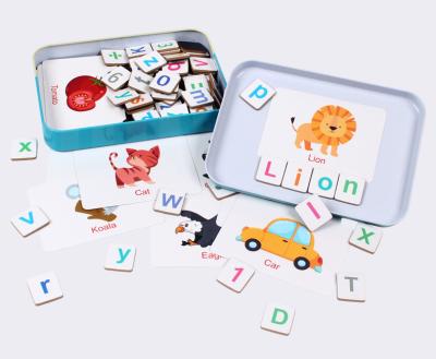 China Cardboard Jieyou CPC Certificates Profit Packing Tiny Alphabet Tin Box Educational Game Cards for sale