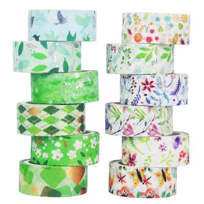 China Jieyou wide bouquet floral washi waterproof soothing tape for thank you card and congratulation cards for sale