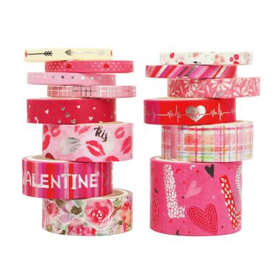 China Jieyou Valentine's Day Waterproof Washi Tape Sticker Sheet for Writing Planners and Calendars for sale