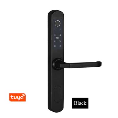 China Best selling Anti-peep code Amazon fingerprint on aluminum sliding door handle to change direction tuya smart lock for sale