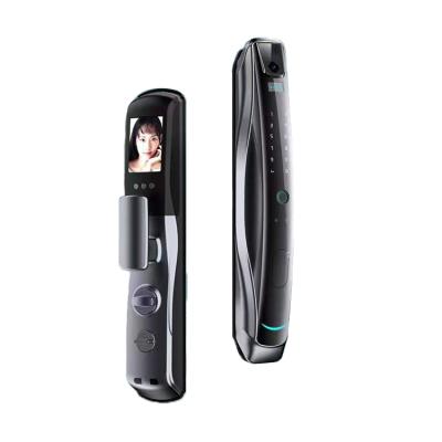 China High Quality Security Facial Smart Face Recognition Home Door Lock Apartment Recognition Fingerprint Biometric Door Lock With Camera for sale