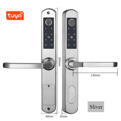 China App Aluminum Digital Keyless Blue Tooth Tuya Sliding Door Price Manufacturer Fingerprint Smart Door Locks For Aluminum Doors for sale