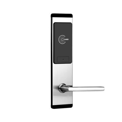 China stainless steel rfid smart hotel lock system, electronic rf card door handle lock, smart hotel door lock system for sale