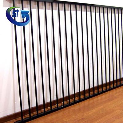 China Easily Assembled PVC Coated 10 Years Do Not Fade Square Steel Tube Commercial Sliding Door for sale