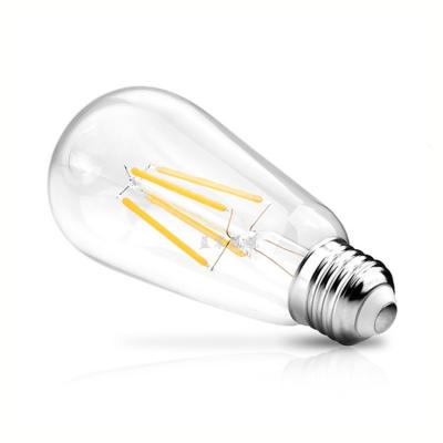 China 2021 new hotel ERP clear glass ST64 5W led filament bulb for sale