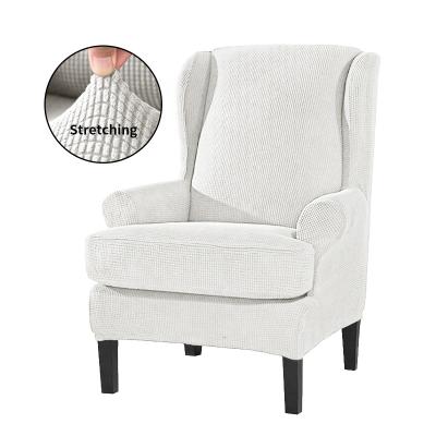 China High Elastic European Design With Arm Slip Covers Wing Chair Recliner Fleece Back Chair Covers Sofa 2pcs for sale