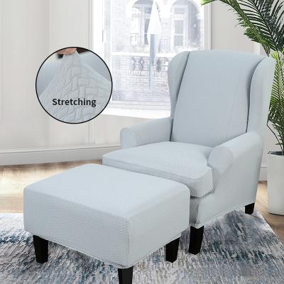 China High Elastic Polyester Fleece Wing Sofa Chair Cover King Elegant Ultra Soft Back Chair Covers for sale