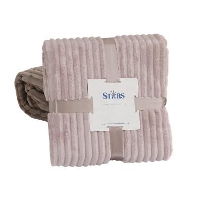 China Hot Sale Super Soft Flannel Bed Throw Blanket For All Room Conditioned Soft Loose Blankets Pink for sale