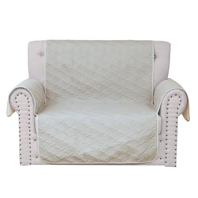 China Washable Elegant Diamond Sofa Cover Stitched Strong Hook For Fixing Sofa Polyester Sofa Protector for sale