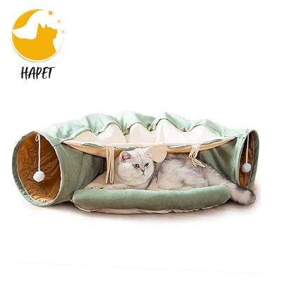 China Cat Tunnel Tube Kitty Tunnel Bendable Viable Cat Pet Toys With Peek Hole Toy Ball for sale