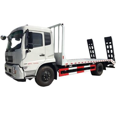 China Schleppwagen-Wrecker Dongfeng 4x2 10 Tonnen Flachbett-Minibagger Maschinen Transport zu verkaufen