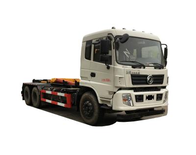 China Euro4 Dongfeng 6x4 25T Rear Loader Roll Hook Lift Garbage Truck Manual Diesel Engine Gearbox for sale