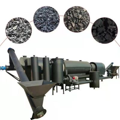 China Rice Environmental Smokeless Continuous Rotary Wooden Shell Sawdust Activation Plant Carbon Charcoal Carbonization Furnace for sale