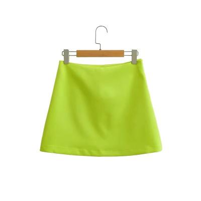 China Green Style Anti-Static Color Base Side Zipper Casual Fashion Mini Skirts For Women for sale