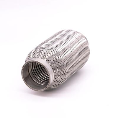 China Stainless Steel Car Stainless Steel Metal Bellows Double Bellows Flex Exhaust Flexible Pipe With Braided External for sale