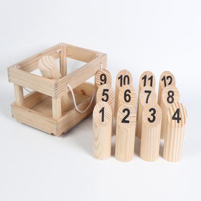 China Preschool Eductional Toys Custom Logo Number Block Tossing Game Wooden Throwing Game Set with Crate for sale