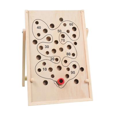 China Wood Wooden Math Block Children Adult Interactive Desktop Balance Ball Hand Crank Track Bead Maze Puzzle Educational game for sale