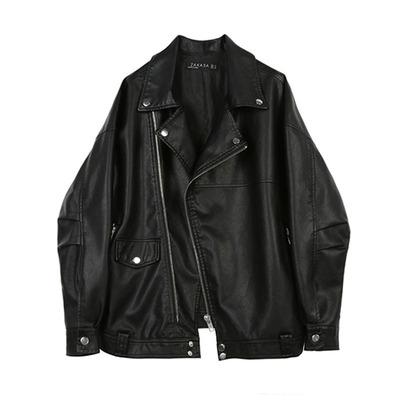 China 2021 Retro FB Style Waterproof Leather Jacket JA0052 Autumn New Female Oversize Coat Motorcycle Loose Tops for sale