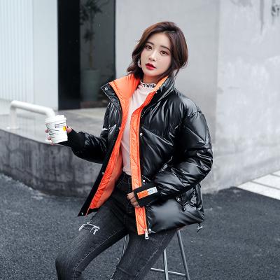 China AS511 Bright QUICK DRY face casual stylish down jacket contrast color zipper loose fit shorts padded jacket 2021 winter women new for sale