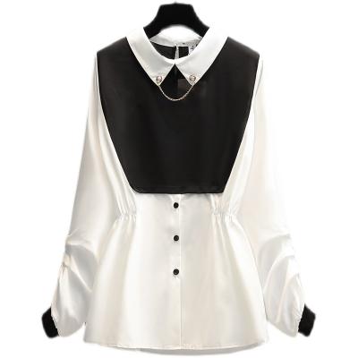 China Autumn Korean Version of Anti-wrinkle RT107 Retro Women's Niche Women's European Style Shirt Design High Quality Two-piece Tops for sale