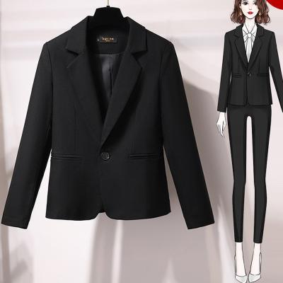 China RT082 Breathable High Quality Casual Notched Single Button Blazer Jacket With Pockets Womens Elegant Fashion Solid Slim Suit Outerwear for sale