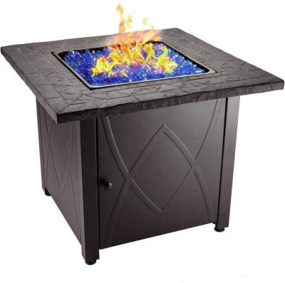 China Large Propane Fireglass Firewood Outdoor Patio Decoration Firewood Pit Table Fire Pit Blue Gas for sale