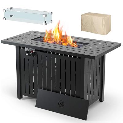 China Stocked Pit Table Outdoor Garden Patio Heater Gas Fire Bowl Metal 43 Inch Propane Fire Pits for sale