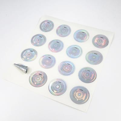 China Hot Stamping Broken Gold Foil Sticker 3D Laser Hologram Label Printing Destructible Vinyl Sticker for sale