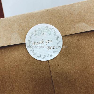 China Waterproof Custom Embossed Gold Foil Message Envelope Seal Stickers For Wedding for sale