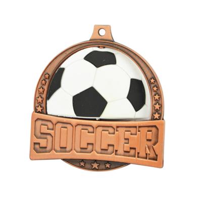 China Europe Child Custom Football 3D Logo Sport Medal Sport Medallion Design Cheapest Custom Made Metal Medal for sale