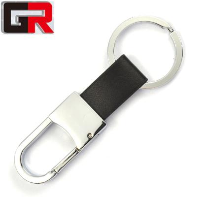 China Promotion Custom Design Genuine Leather Genuine Leather Metal Key Chain Key Ring Wholesale for sale