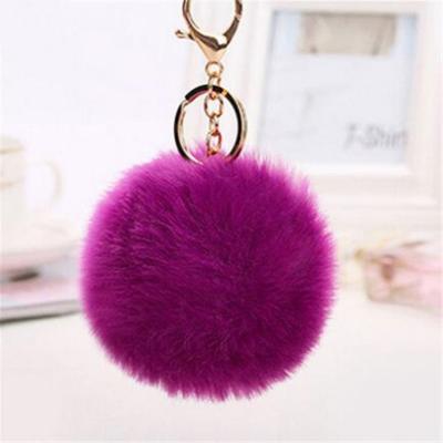 China Airport Makers Plush Key Chain Custom Design Multi Color Fur Pastel Pom Pom Keychains In Bulk for sale