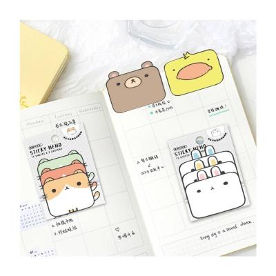 China Stationery Self Adhesive Printed Colorful Sticky Note Pad Factory Direct Sale, 45sheets Kawaii Luminous Cute Animal Mini Sticky Notes for sale