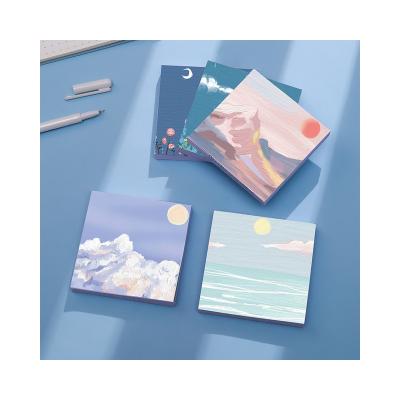 China Self Adhesive Customize Reusable Printed Colorful Spring Memo Pad , Self Adhesive Programmable Label 7*7cm Square Printing Sticky Notes for sale