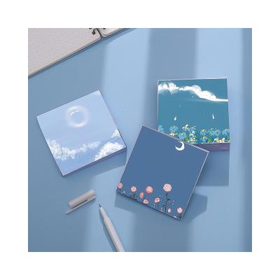 China Spring Self Adhesive Hot Selling Reusable Colorful Printed Memo Pad, New Novelty Programmable Label 7*7cm Square Printing Sticky Notes for sale