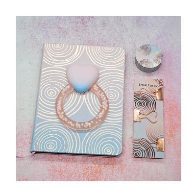 China Factory Sale Cheap Hardcover Book Blue Pink Notebook Gift Set, Wholesale Glossy Gift Diary Notebook for sale