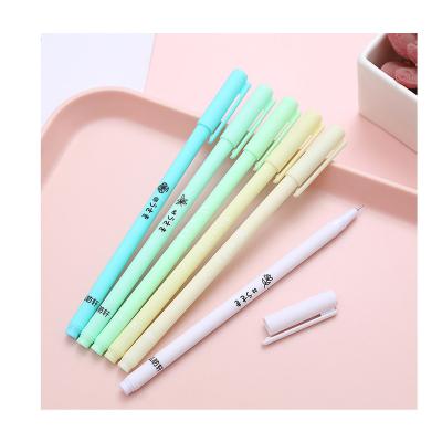 China Custom Cute Gel Pen Set, Factory Sales Retro Macarons 6 Pcs Normal Color Kawaii Creative Color Boxed Black Gel Pen Set for sale