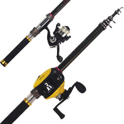 China Carbon Fiber Outdoor Activity 1.8m Telescopic Fishing Rods And Reel Comb With 18+1bb Reel Olta Seti Baitcasting for sale