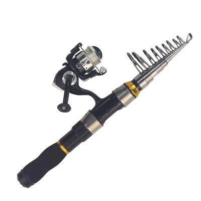 China Outdoor Fishing Activity 2.3m 10 Section Fiberglass Lure Fishing Telescopic Surf Rod Combo and Spinning Reel for sale