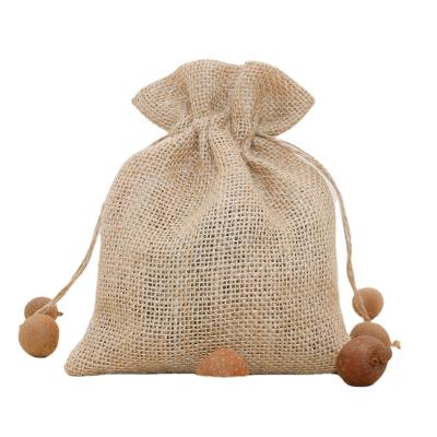 China Custom Hemp Small Hemp Sack Soft Handled Jute Bag Gift Wrapping Drawstring Jute Bag for sale