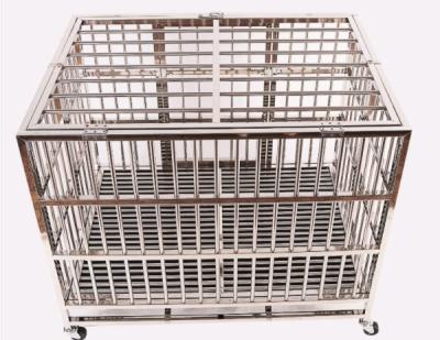 China Breathable Folding Dog Kennel Cage Stainless Steel Dog Cage Stainless Steel Metal for sale