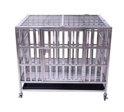 China Breathable Dog Cages Metal Cages Folding Stainless Steel Large Dog Cages All In Square Tubes for sale