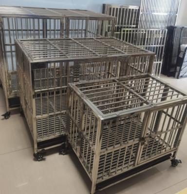 China Breathable Foldable Dog Cage Stainless Steel Large Crates For Dogs And Cats for sale